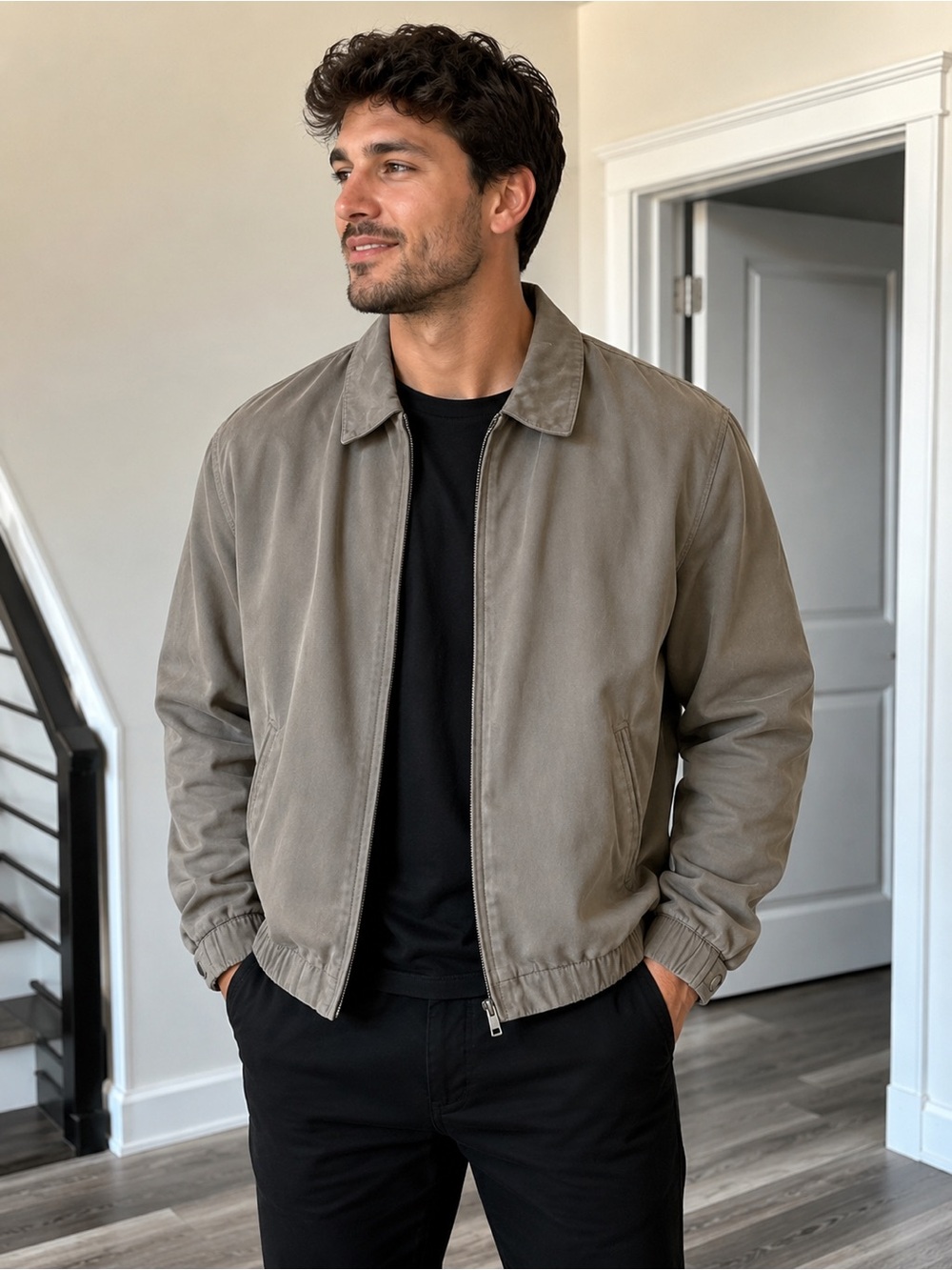 Vintage Gary Player Classic Men's Beige Zip-Front Jacket